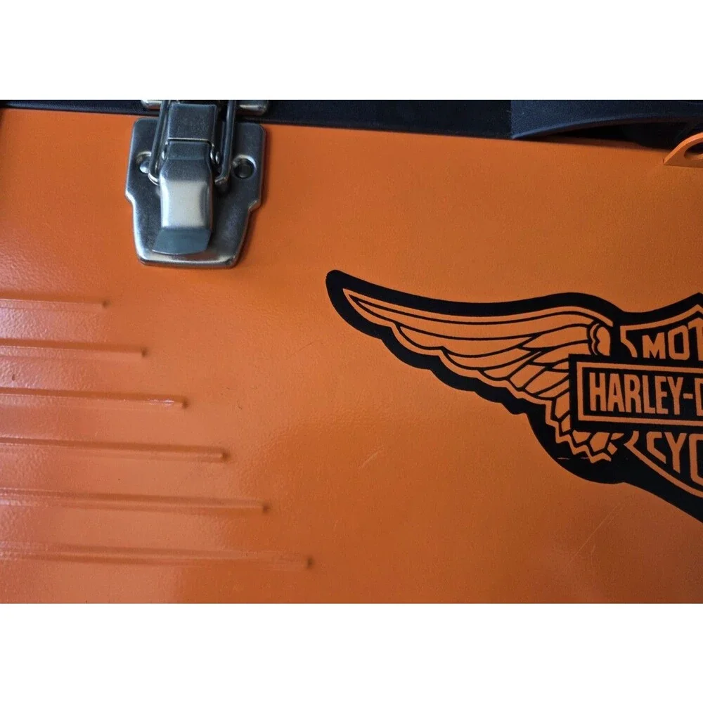 Harley-Davidson Orange and Black 22-Inch Metal & Plastic Toolbox W/ Tray HDDX-22